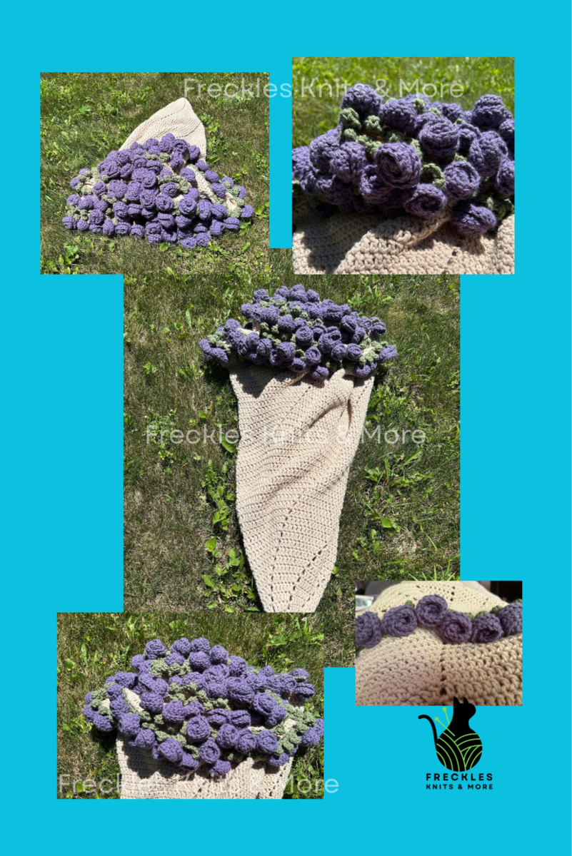 Lavender Rose Bouquet Blanket